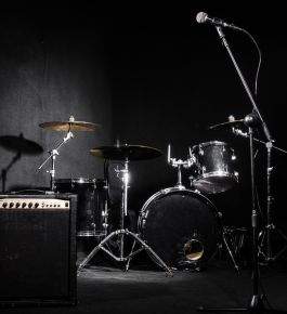 Drum set on stage integrated marketing section service